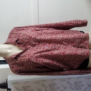 Orvis Floral Button Down Long Sleeve Shirt Size 16